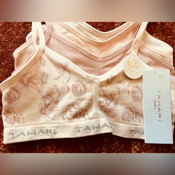 Tahari Girl Mauve Morn 4 Pk Girl's Seamless Bras NEW Size Small Age 6-7 Pinks - Picture 2 of 3